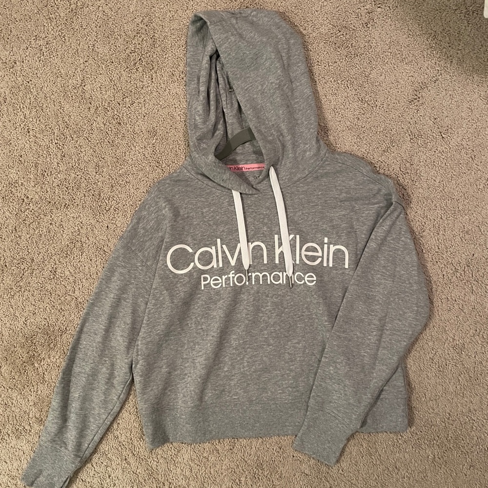 Heather Grey Calvin Klein Performance Hoodie!
